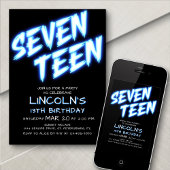 Neon Boys Pool Einladung zum 17. Geburtstag