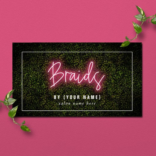Neon Braids Business Card Visitenkarte
