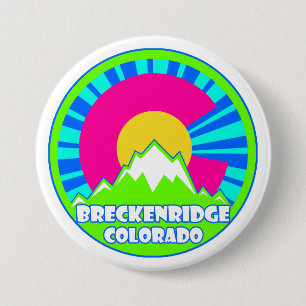 Neon Breckenridge Colorado Flag Knopf platzen Button