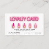 Neon & Brick Background Nail Artist Business Card Visitenkarte (Rückseite)