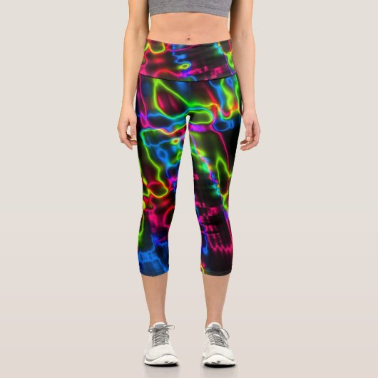 Neon Bright Capri Yoga Pants (Vorderseite)