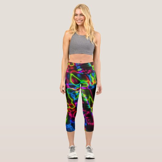 Neon Bright Capri Yoga Pants (Vorderseite)