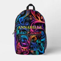 Neon Bright Color Wirbel Monogram Printed Backpack