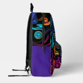 Neon Bright Color Wirbel Monogram Printed Backpack Bedruckter Rucksack (Links)