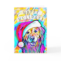 Neon Bright Farben Weihnachten Golden Retriever Ku