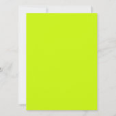 Neon Bright Lime Green Wedding farbenfroh Einladung (Rückseite)