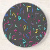 Neon Bright Marks auf schwarz Getränkeuntersetzer (Vorne)