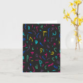 Neon Bright Marks auf schwarz Karte (Gelbe Blume)