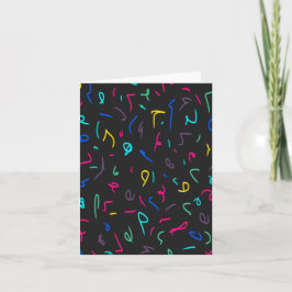 Neon Bright Marks auf schwarz Karte
