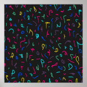 Neon Bright Marks auf schwarz Poster (Vorne)
