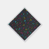 Neon Bright Marks auf schwarz Serviette (Ecke)