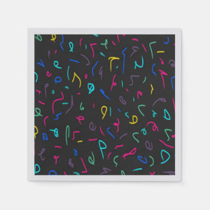 Neon Bright Marks auf schwarz Serviette