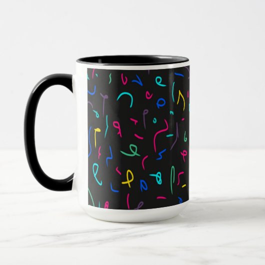 Neon Bright Marks auf schwarz Tasse (Links)