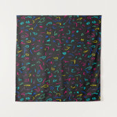 Neon Bright Marks auf schwarz Wandteppich (Vorderseite (Horizontal))