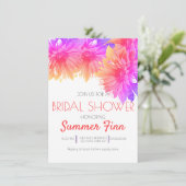 Neon Bright Summer Sunflower Brautparty Einladung (Stehend Vorderseite)
