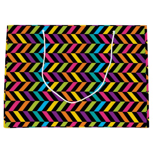 Neon Bright trendige Mode farbiges Design 1 Große Geschenktüte (Vorderseite)