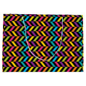 Neon Bright trendige Mode farbiges Design 1 Große Geschenktüte (Rückseite)