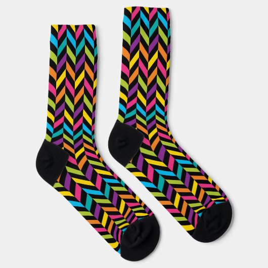 Neon Bright trendige Mode farbiges Design 1 Socken (Rechts)