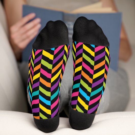 Neon Bright trendige Mode farbiges Design 1 Socken (Unterseite)