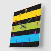Neon Bright trendige Mode farbiges Design 4 Quadratische Wanduhr (Winkel)