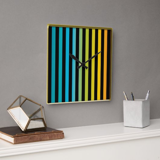 Neon Bright, trendige Mode, farbiges Design 6 Quadratische Wanduhr (Büro)