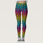 Neon Bright trendige Mode mit farbenfrohem Design Leggings (Vorderseite)