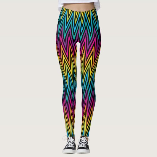 Neon Bright trendige Mode mit farbenfrohem Design Leggings (Vorderseite)