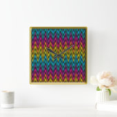 Neon Bright trendy fashion colorful design 8 Quadratische Wanduhr (Zuhause)