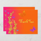 Neon Brights Bat Mitzvah Danke, Karte 2 (Vorne/Hinten)