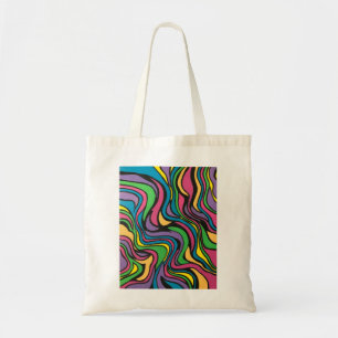 Neon Brook-Handgemalte abstrakte Kunst Tragetasche