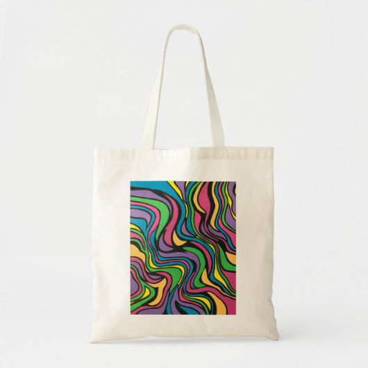 Neon Brook-Handgemalte abstrakte Kunst Tragetasche (Vorne)