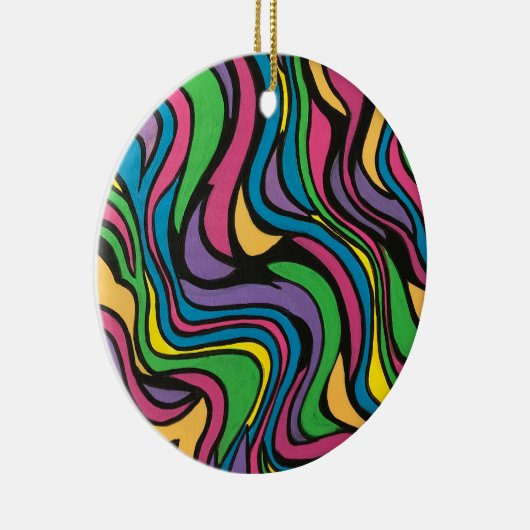 Neon Brook-Psychedelic Abstract Art Keramik Ornament (Rechts)