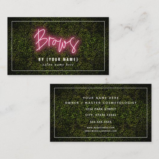 Neon Brows Business Card Visitenkarte (Vorne/Hinten)