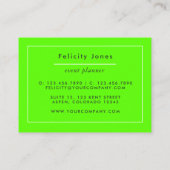 Neon Brush Strokes Business Card Visitenkarte (Rückseite)