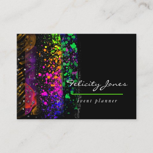 Neon Brush Strokes Visitenkarte (Vorderseite)
