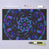 Neon Bubble Orb Mandala auf Black Seidenpapier (Handwerk)