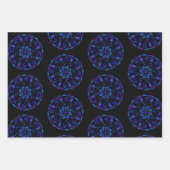 Neon Bubble Orbs Mandala auf Black Geschenkpapier Set (Vorderseite 2)
