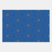 Neon Bubble Orbs Mandala Triple Design Geschenkpapier Set (Vorderseite 3)