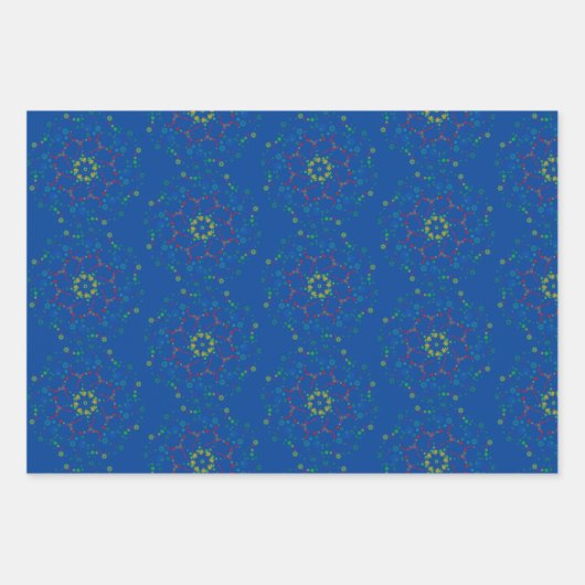 Neon Bubble Orbs Mandala Triple Design Geschenkpapier Set (Vorderseite 3)