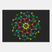 Neon Bubble Orbs Mandala Triple Design Geschenkpapier Set (Vorderseite 2)