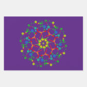 Neon Bubble Orbs Mandala Triple Design Geschenkpapier Set (Vorderseite)