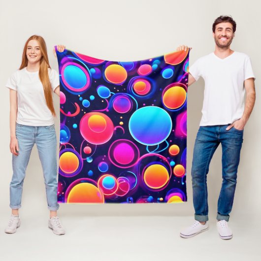 Neon Bubble Pattern Fleecedecke (Beispiel)
