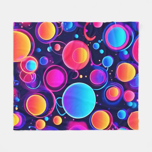Neon Bubble Pattern Fleecedecke (Vorderseite (Horizontal))