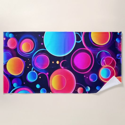 Neon Bubble Pattern Strandtuch (Vorderseite)