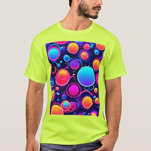 Neon Bubble Pattern T-Shirt (Vorderseite)