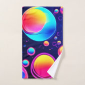 Neon Bubble Universe Badhandtuch Set (Handtuch)