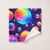 Neon Bubble Universe Badhandtuch Set (Waschlappen)