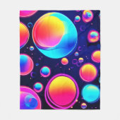 Neon Bubble Universe Fleecedecke (Vorderseite)