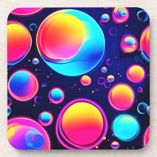 Neon Bubble Universe Getränkeuntersetzer (Vorderseite)