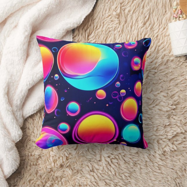 Neon Bubble Universe Kissen (Decke)